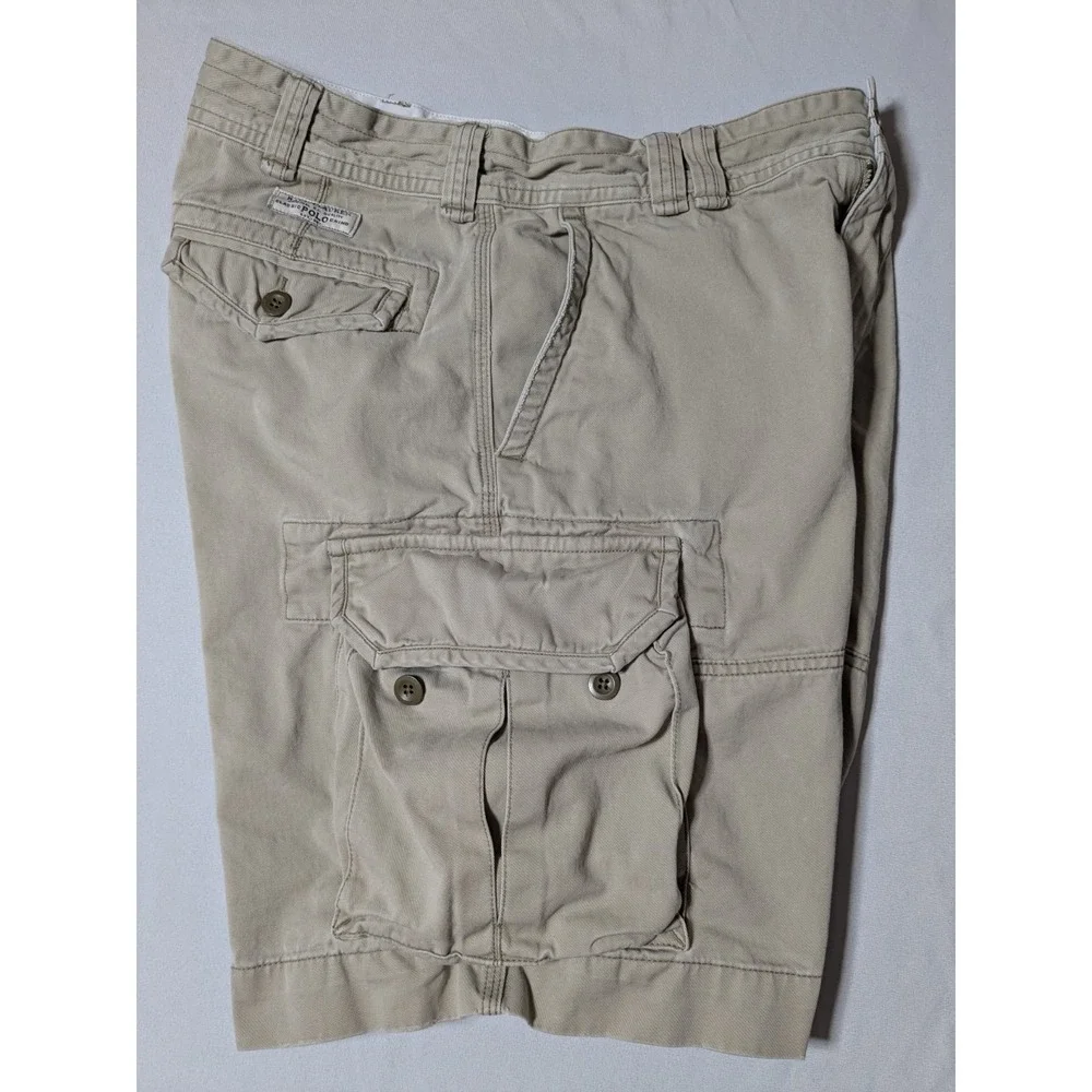 Polo Ralph Lauren‎ Classic Polo Chino Khaki Well Worn Cargo Shorts - Men 34